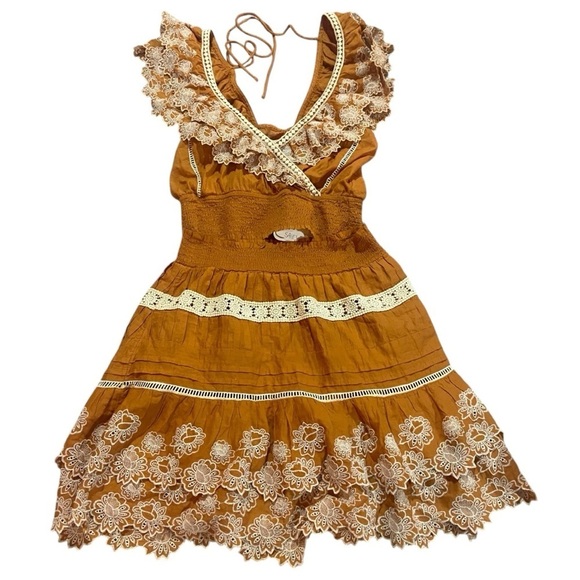 Anthropologie Dresses & Skirts - Anthro Embroidered Lace Ruffle Trim Eyelet 2 Piece Set NEW Sz M 100% Cotton